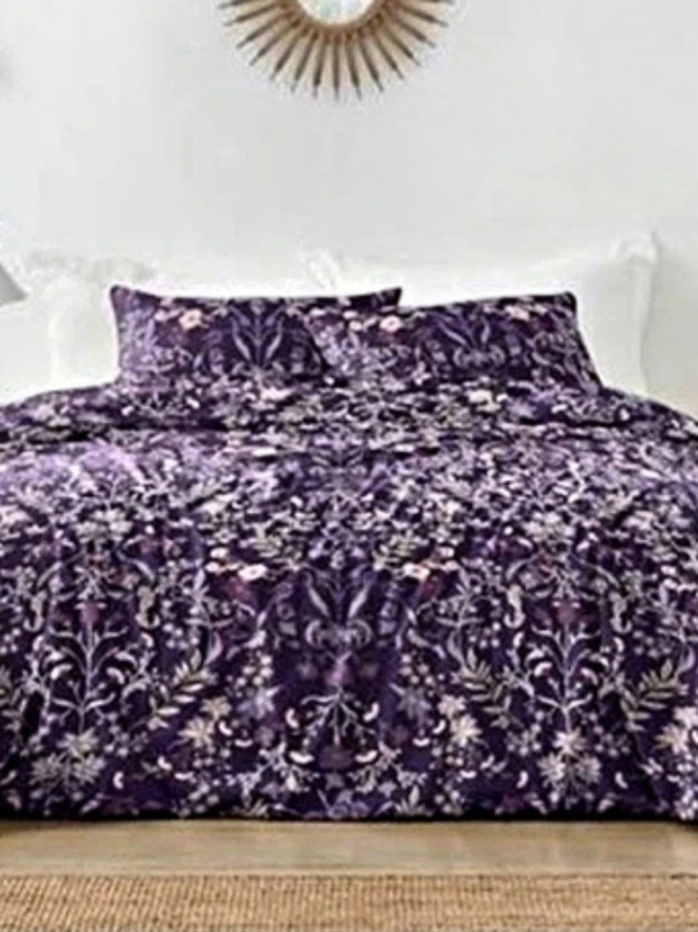 Sweet Jojo Designs Wild Floral King Duvet Cover Set Purple